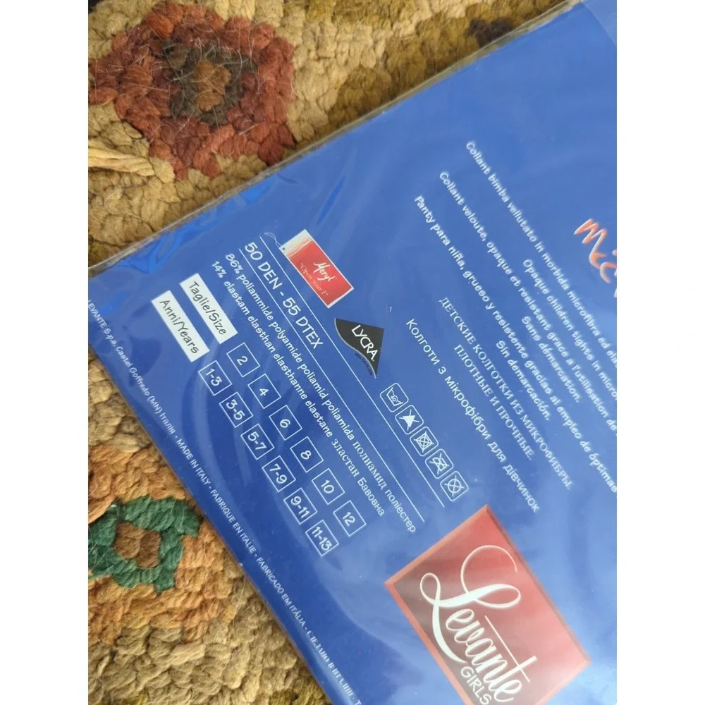 New Levante Italy STOCKINGS‎ CHILD SIZE Blue BluMarine Size 4 - 3/5 Years